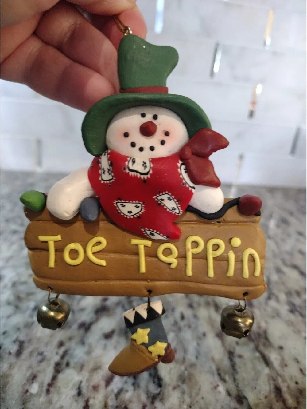 Western Cowboy Christmas Ornament Snowman Toe Tapping Boots Jingles 5